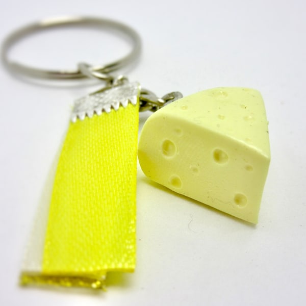 Keychain in realistic fimo cheese dough