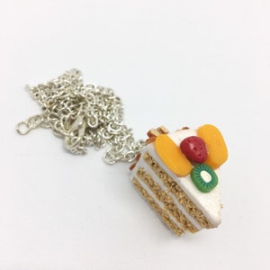 Collier gâteau café en fimo, pendentif gâteau, bijoux gourmands - Un grand  marché