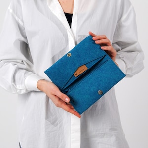 Monedero de fieltro clásico minimalista con bolsillo de monedas
