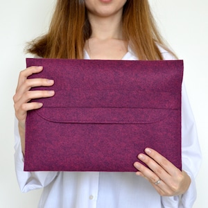 Handgemaakte laptop geval voor MacBook Pro en Air, geval van de grootte van de laptop Eco-vilt Macbook sleeve