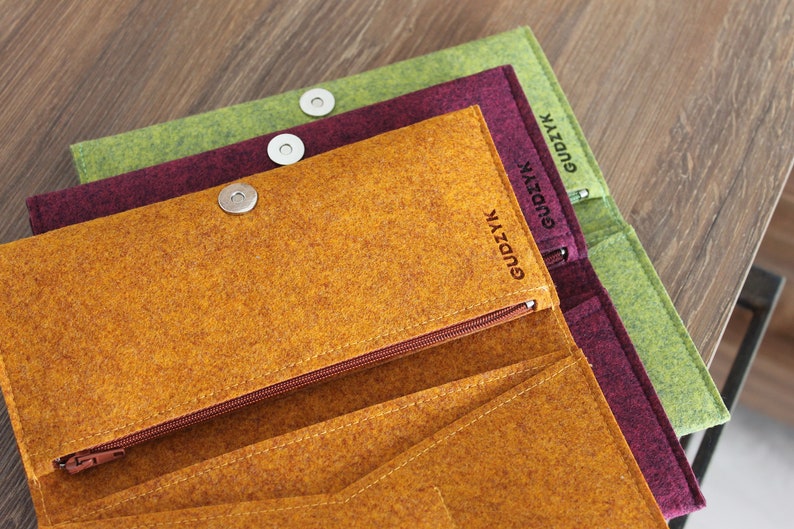 Cartera clásica minimalista de fieltro con bolsillo para monedas imagen 6