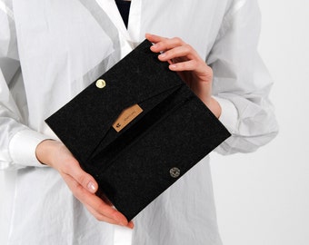 Monedero de fieltro clásico minimalista con bolsillo para monedas