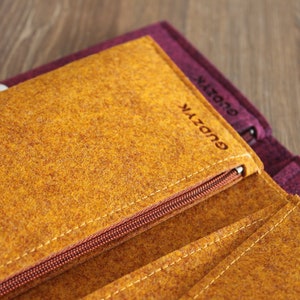 Cartera clásica minimalista de fieltro con bolsillo para monedas imagen 7
