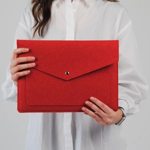 Étui pour ordinateur portable avec poche, étui en feutre Eco pour ordinateur portable, Étui fait main pour MacBook, Mallette