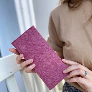 Cartera clásica minimalista de fieltro con bolsillo para monedas imagen 3