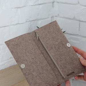 Cartera clásica minimalista de fieltro con bolsillo para monedas imagen 5