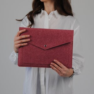 Étui pour ordinateur portable avec poche, étui en feutre Eco pour ordinateur portable, Étui fait main pour MacBook, Mallette