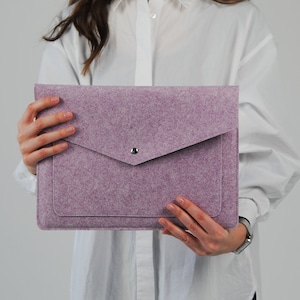 Étui pour ordinateur portable avec poche, étui en feutre Eco pour ordinateur portable, étui fait à la main pour MacBook, porte-documents