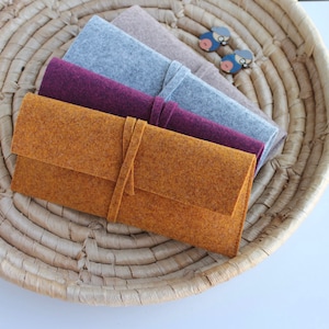 Funda de lápiz de fieltro pequeño, bolsa cosmética, suministros escolares, bolsa de maquillaje