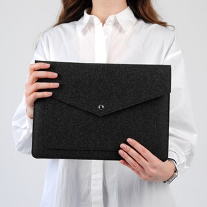 Tasche für Laptop mit Tasche, Eco Filz Fall für Laptop, handgefertigte Fall für MacBook, Aktentasche