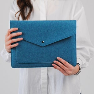 Case for laptop with pocket, Eco felt case for laptop, Handmade Case for MacBook, Briefcase