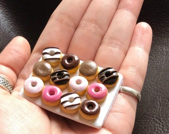 Miniature Assorted Donuts, Refrigerator Magnet, Kitchen Magnet, Small Food Magnet, Cute Clay Magnet