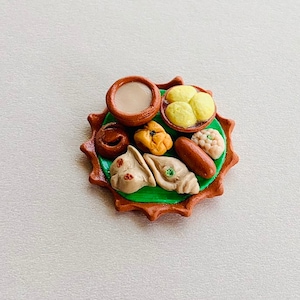 Indian Food Miniature Fridge Magnet, Dollhouse food, Miniature Durga Pujo Mishti, 1:12 Scale