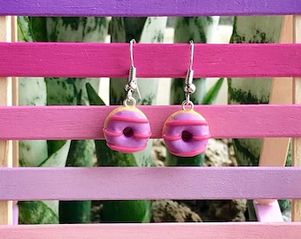 Donut Earrings, Miniature Food Jewellery, Donut Earrings, Cute Donut Earrings, Donut Jewellery