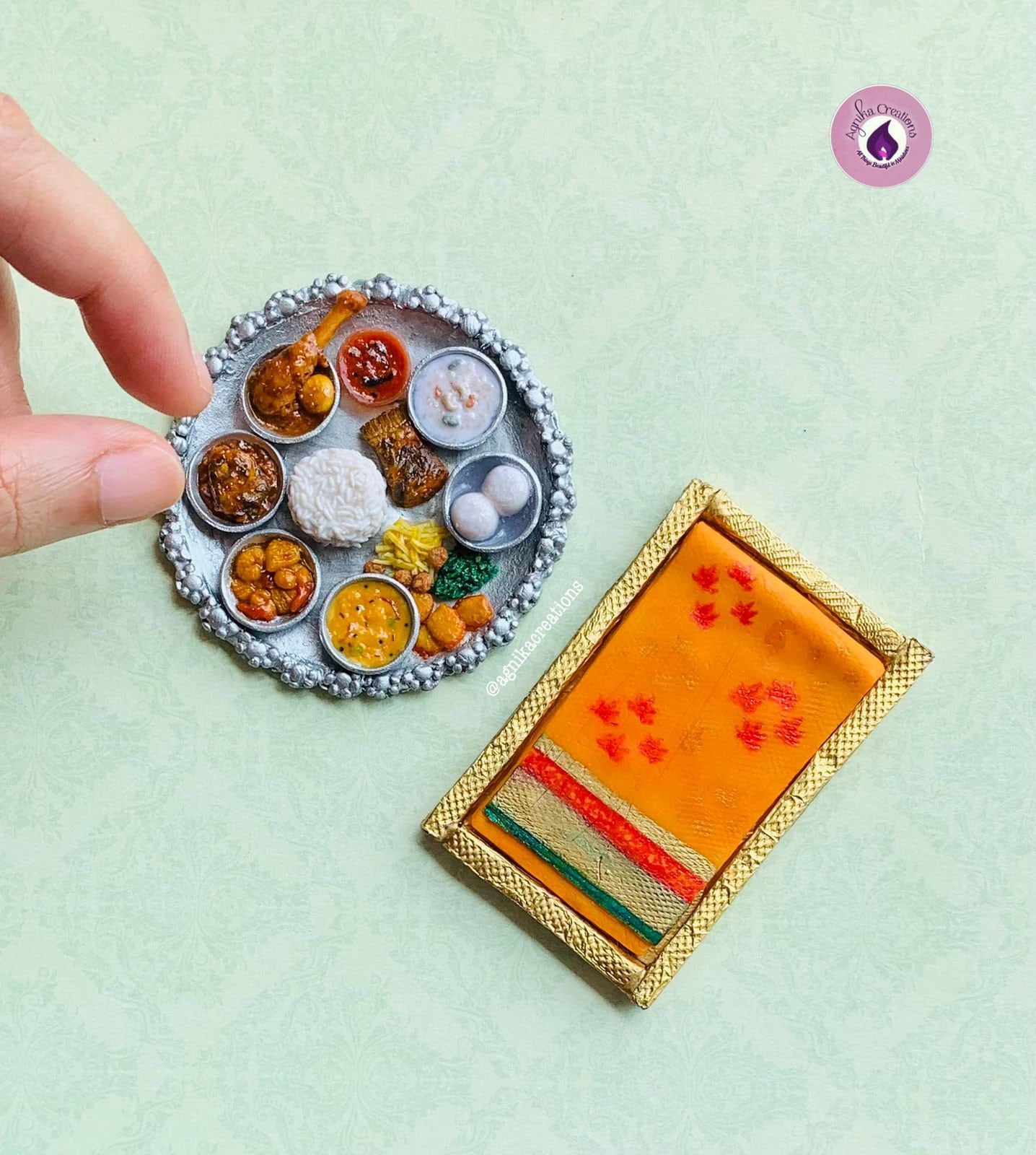 Handmade Miniature Collectibles - Bengali Wedding Collection: Bhaat Kapor