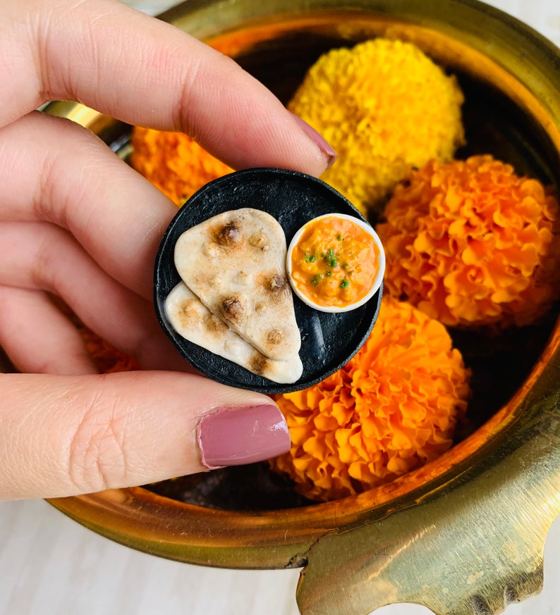 Miniature Naan indian Flatbread & Chicken Butter Masala Etsy