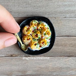 Handmade Dollhouse Food/Fridge Magnet - Miniature Dahi Puri