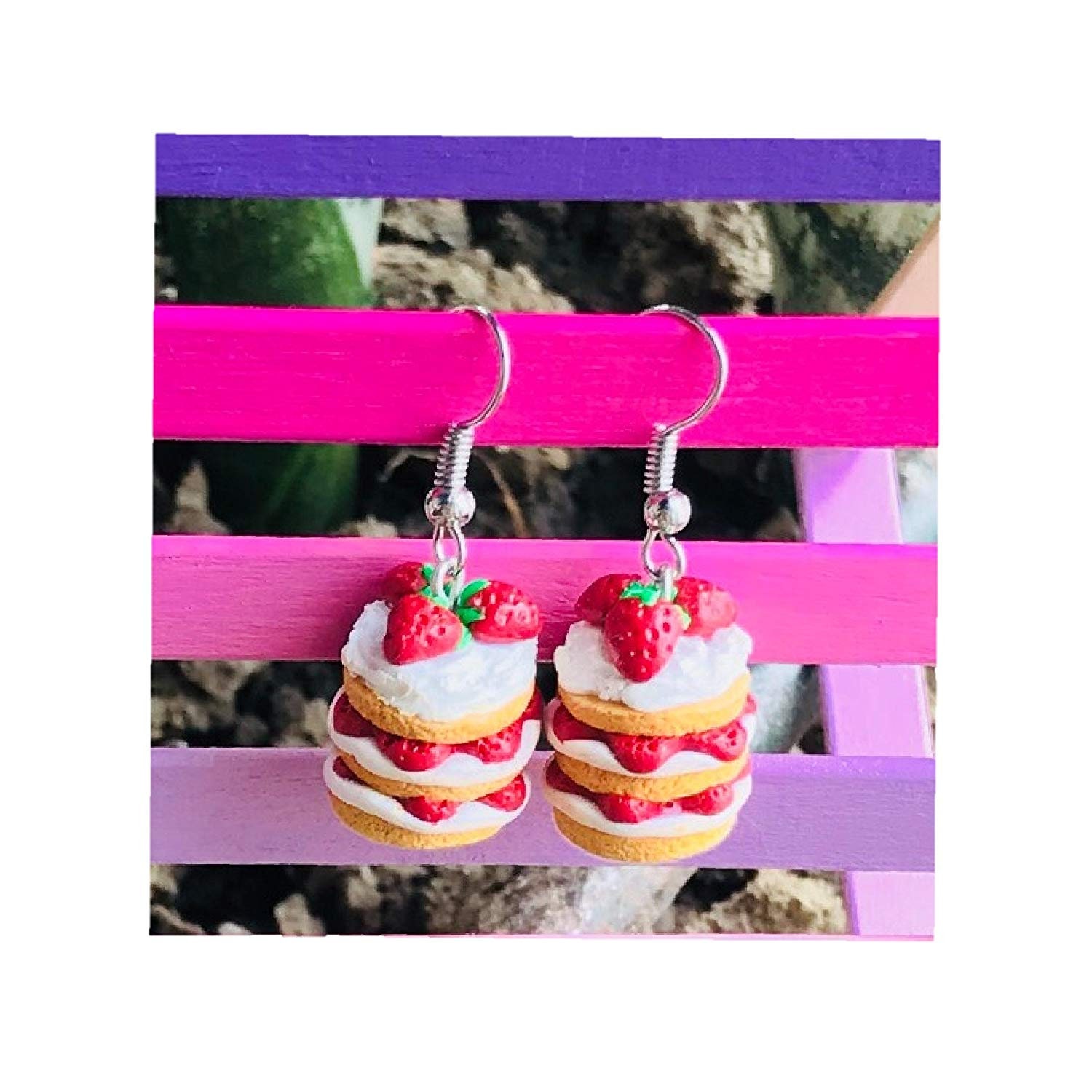 Strawberry Shortcake Earrings Miniature Food Jewellery Etsy