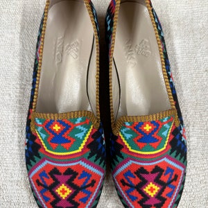 Handmade Us-9 (Eu-39)Velvet Shoes, Unique Loafers, Handmade Shoes, Genuine Leather Sole, Gift Shoes, Embroidered Shoes for woman