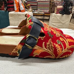 Handmade mules us-9 eu-39 emdroidered slippers image 4
