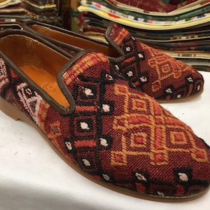 Kilim Loafers 42-EU (9,5-US) Unique Shoes, Handmade Shoes, Gift Shoes, Oxford Shoes for man