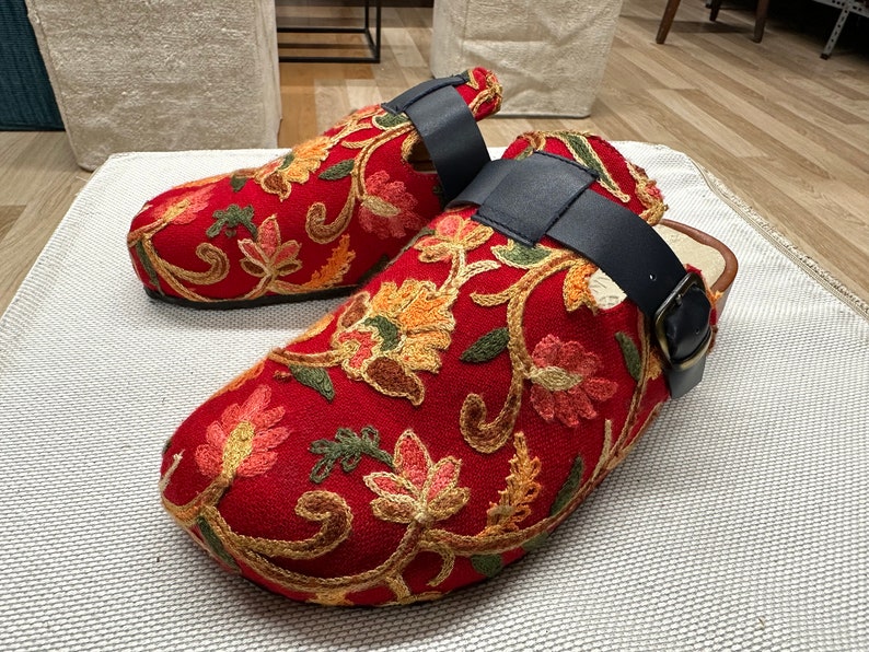 Handmade mules us-9 eu-39 emdroidered slippers image 1
