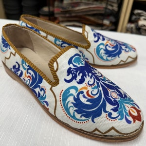 Handmade Us-8 (Eu-38)Velvet Shoes, Unique Loafers, Handmade Shoes, Genuine Leather Sole, Gift Shoes, Embroidered Shoes for woman