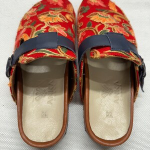 Handmade mules us-9 eu-39 emdroidered slippers image 6