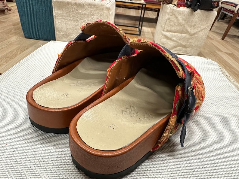 Handmade mules us-9 eu-39 emdroidered slippers image 5