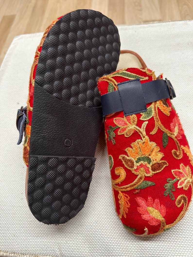 Handmade mules us-9 eu-39 emdroidered slippers image 7