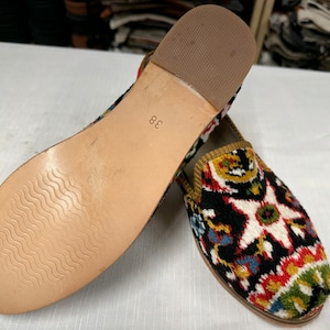 Handmade Us-8 (Eu-38)Velvet Shoes, Unique Loafers, Handmade Shoes, Genuine Leather Sole, Gift Shoes, Embroidered Shoes for woman