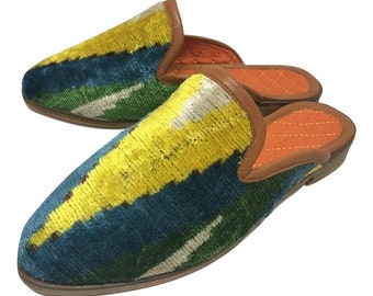 silk ikat slippers EU-38 US-8  for woman