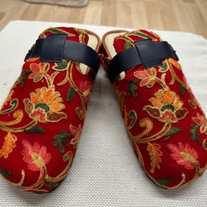 Handmade mules us-9 eu-39 emdroidered slippers image 2