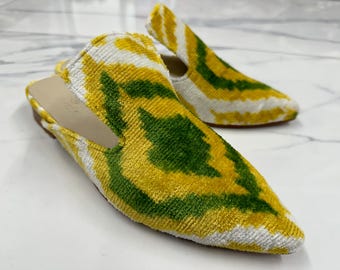 Handmade Slippers Us-9 Eu-39 Summer Shoes, Unique Shoes, Kilim Shoes, Comfort Loafers, Gift Shoes, Mules for Women