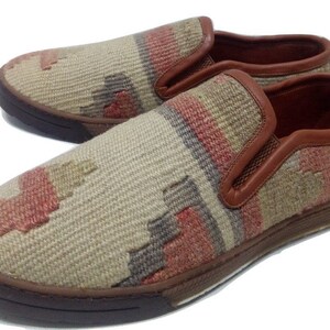 Handmade 42-EU 9,5-US  Kilim Shoes, Unique Loafers , Handmade Shoes, Genuine Leather Sole, Gift Shoes,  Natural Loafers Sneakers for man