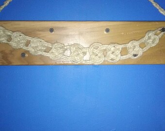 handmade hemp pretzel knot choker ( light brown)