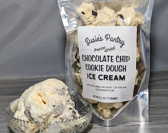 Freeze Dried Chocolate Chip Cookie Dough Ice Cream (Small Sizes)