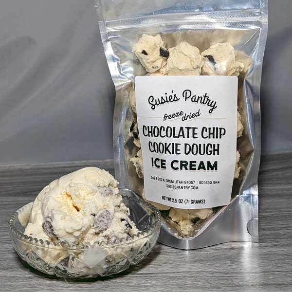 Freeze Dried Chocolate Chip Cookie Dough Ice Cream (Small Sizes)