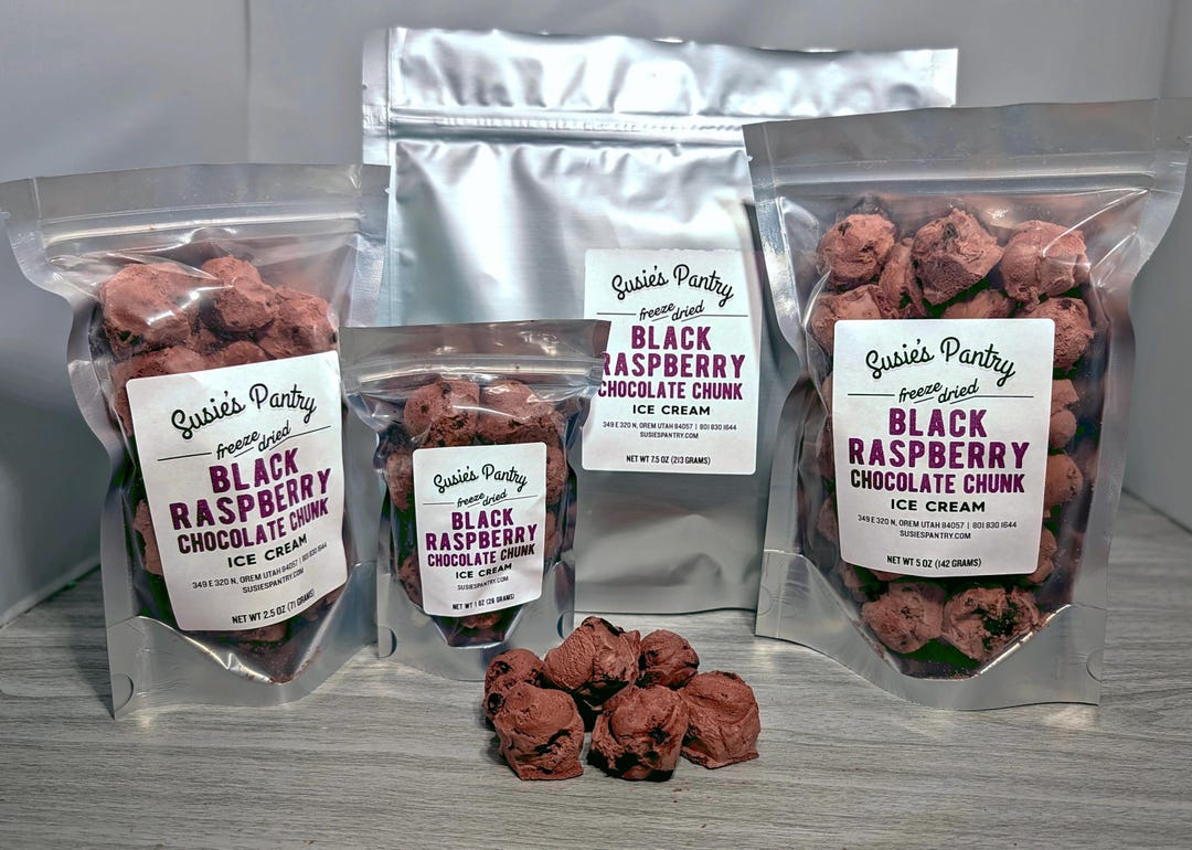 Freeze Dried Black Raspberry Chocolate Chunk Ice Cream (large Sizes) - Etsy