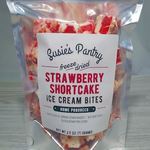Freeze Dried Strawberry Shortcake Ice Cream Bites