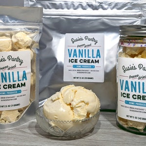 Freeze Dried Vanilla Ice Cream (Large Sizes)