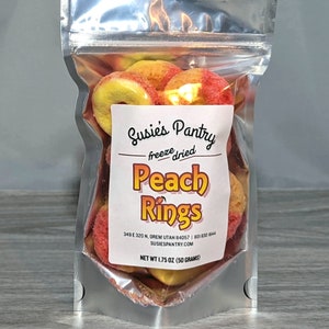 Freeze Dried Peach Rings Made with Peachie Os
