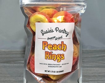 Freeze Dried Peach Rings Made with Peachie Os