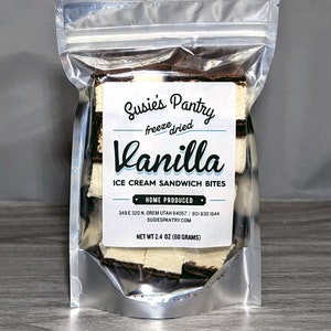 Freeze Dried Vanilla Ice Cream Sandwich Bites