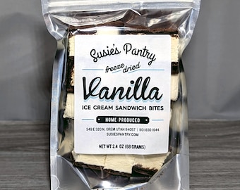 Freeze Dried Vanilla Ice Cream Sandwich Bites