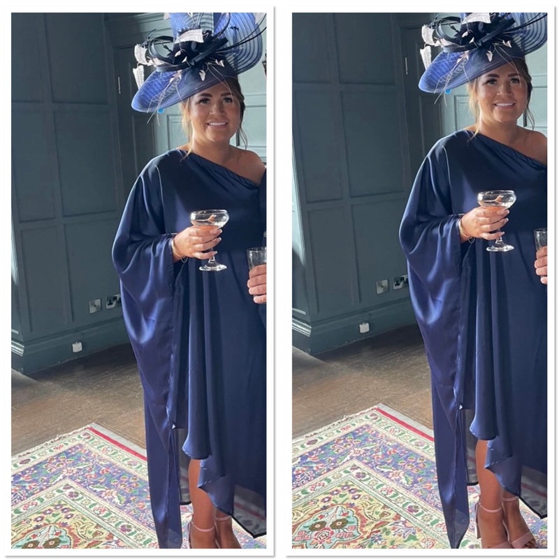Navy Blue Print Kaftan