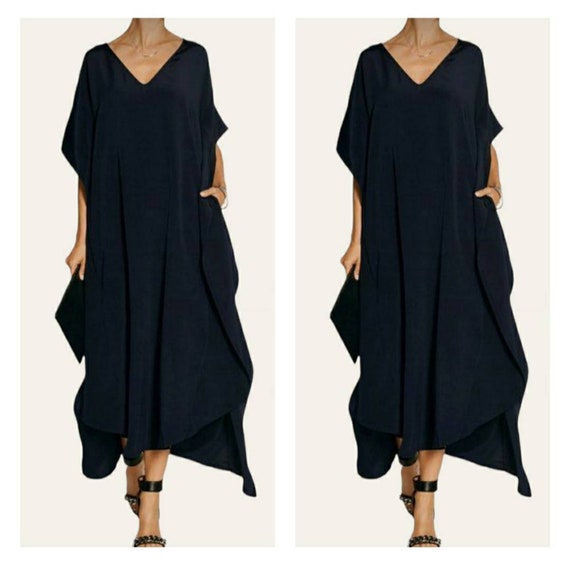 Black Kaftan Dress - Etsy UK