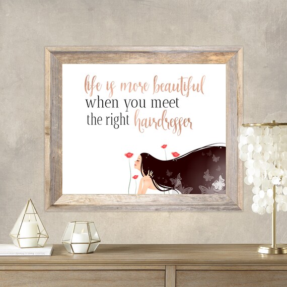 Hair Salon Decor Hairstylist Gift Hair Salon Print Etsy