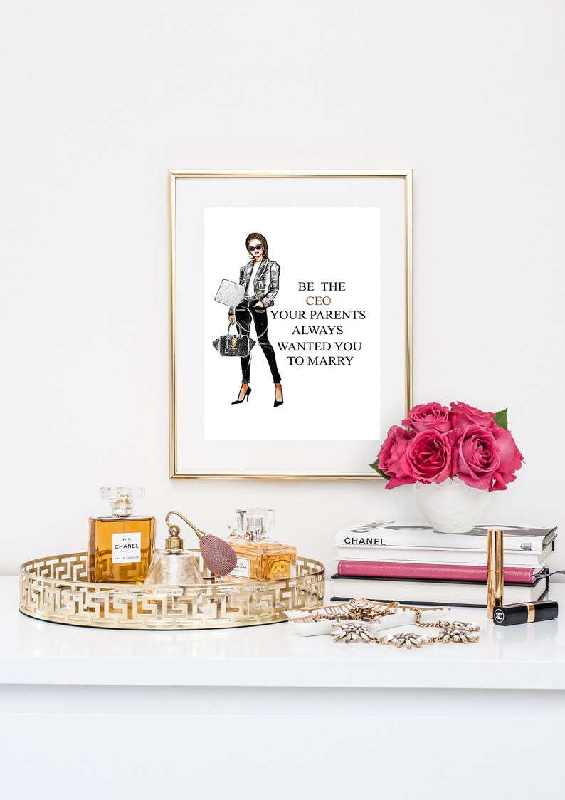 Office Decor For Women Inspirational Wall Art Bedroom Decor | Etsy