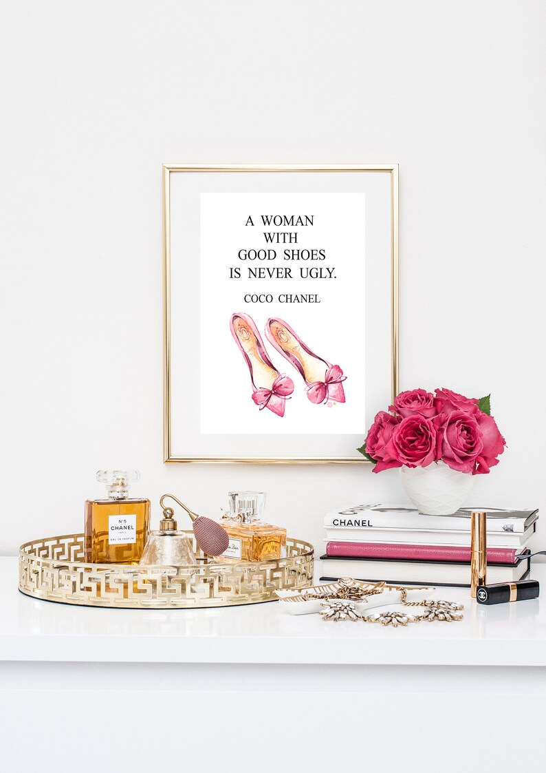 Coco Chanel Wall Art Chanel Fashion Prints Vanity Decor Etsy